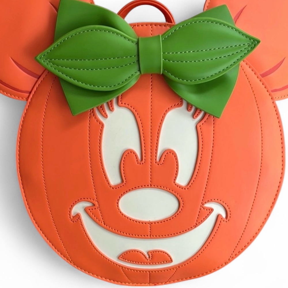 Loungefly Minnie Mouse Glow in the Dark Pumpkin Mini Backpack